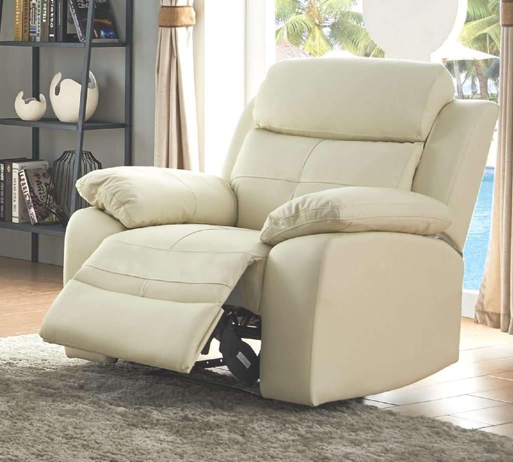 Recliner Armchair Cream Leather Rocker Recliner Cream Real Leather