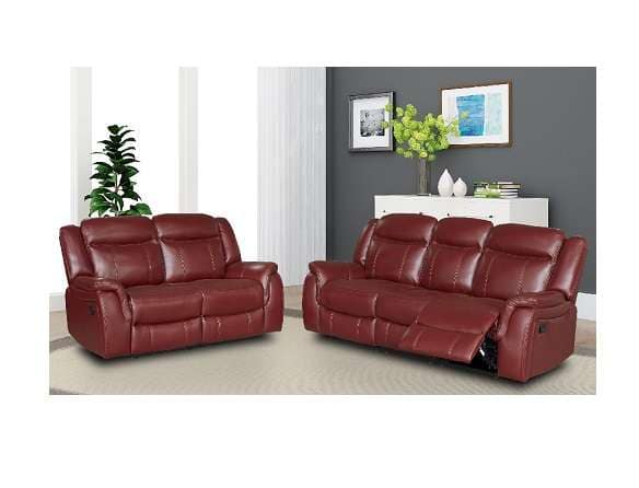 Burgundy Red Leather Gel Reclining Seater Seater CLIFTON