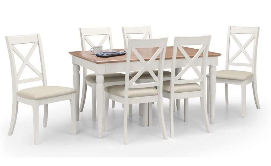 PETRA Grey Limed Oak Effect Extending Dining Table Chairs L190-220 x  D90 x H78cm