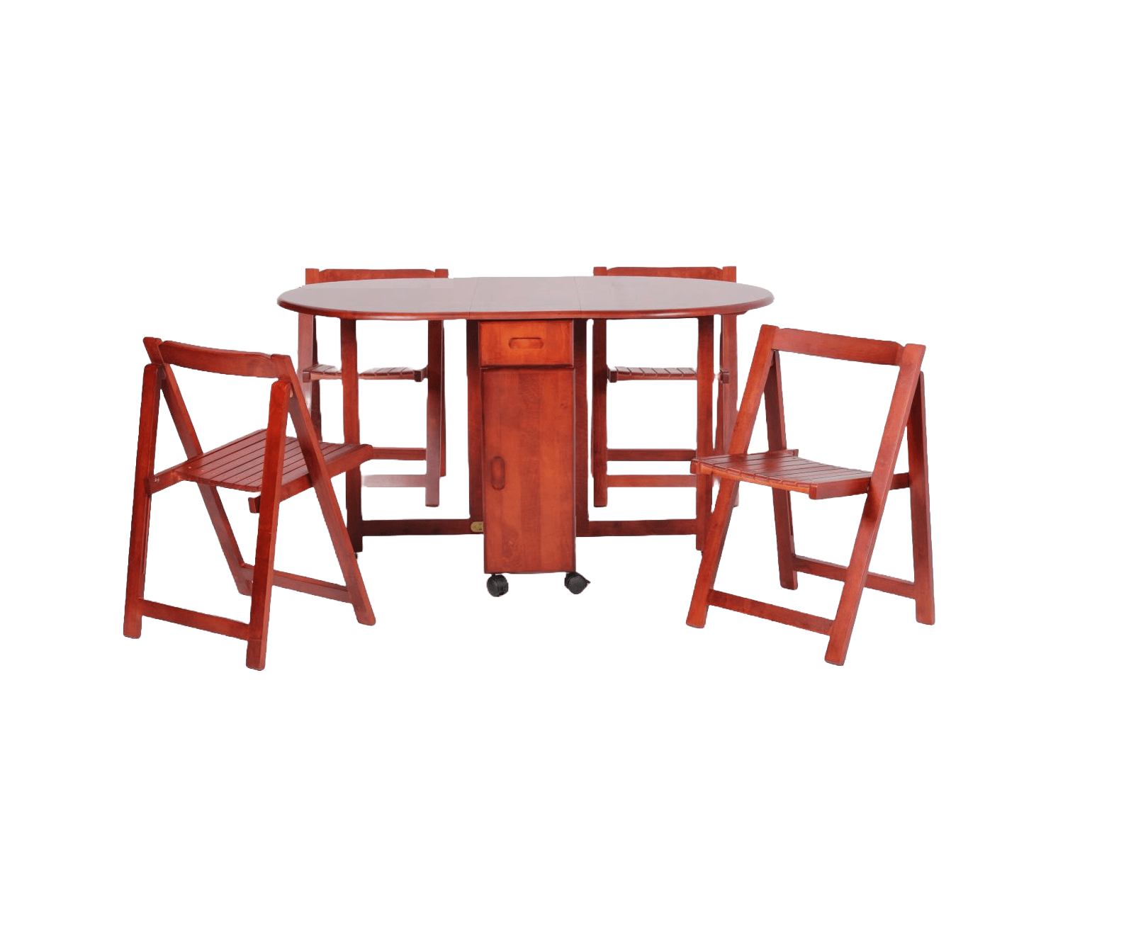 BLAKE Mahogany Effect Folding Drop Leaf Table Chairs L86cm x D28cm x  H75cm